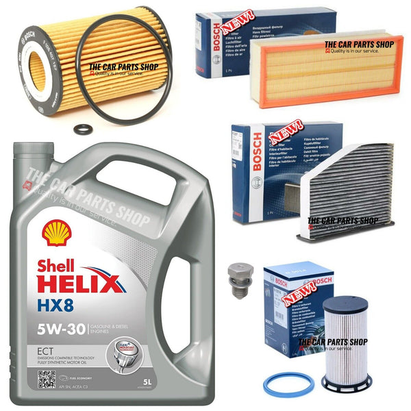 FOR VW SCIROCCO 2.0 TDI MK3 FULL SERVICE KIT WITH SHELL HX8 5W30 OIL