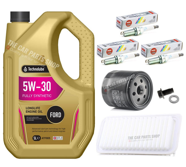 SERVICE KIT FOR TOYOTA 1.0 VVT-I IQ 5L TECHNOLUBE & OIL AIR & 3 IRIDIUM PLUGS