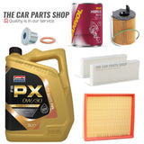 FOR PEUGEOT PARTNER 1.6 BLUEHDI 2017 SERVICE KIT 5L 0W30 AIR OIL CABIN FLUSH