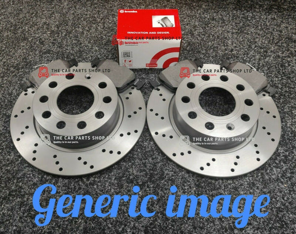 FOR VAUXHALL CORSA 1.7 CDTI MK3 DRILLED REAR BRAKE DISCS 264MM & BREMBO PADS