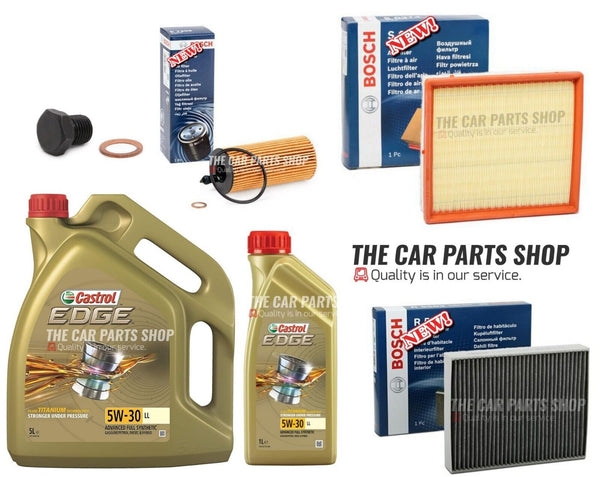 BOSCH SERVICE KIT FOR BMW 318D F30 6L CASTROL & BOSCH AIR OIL CABIN