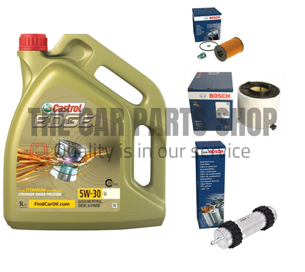 FOR AUDI A4 2.0 TDI QUATTRO 09/15 - 11/19 BOSCH OIL AIR & FUEL FILTER & CASTROL