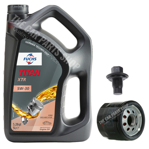 OIL CHANGE SERVICE KIT FOR FORD S MAX MK1 PETROL 5L FUCHS XTR + FILTER + PLUG
