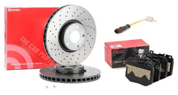 FOR MERCEDES C250 BLUETEC AMG W205 BREMBO DRILLED FRONT DISCS 342MM & BRAKE PADS
