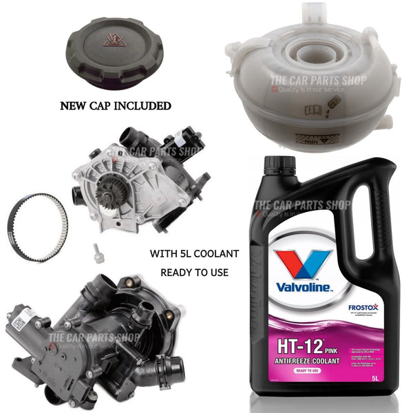 FOR VW GOLF GTI MK7 NEW WATERPUMP AND THERMOSTAT + 5L COOLANT + TANK & CAP