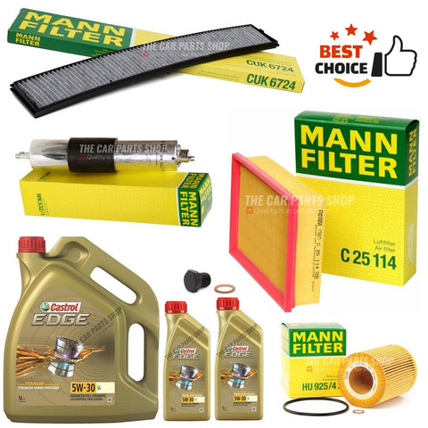 FITS BMW 330i E46 PETROL MANN SERVICE KIT ALL MANN FILTERS AND CASTROL 7L OIL