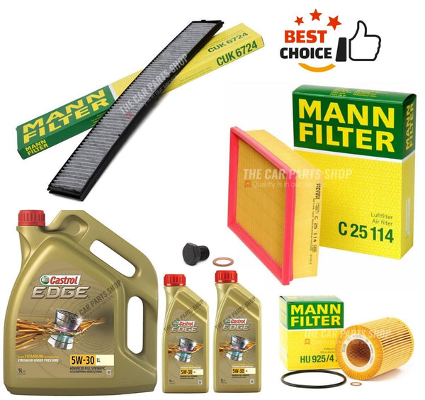 FITS BMW 330i E46 PETROL MANN SERVICE KIT AIR POLLEN OIL FILTER & CASTROL OIL 7L