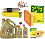FITS BMW 330i E46 PETROL MANN SERVICE KIT CASTROL 5W30 7L & AIR OIL FUEL FILTER
