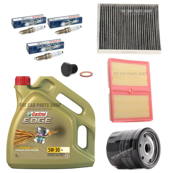 FULL SERVICE KIT FOR VW GOLF 1.0 TSI MK7 5L CASTROL & ALL 3 FILTERS & PLUGS