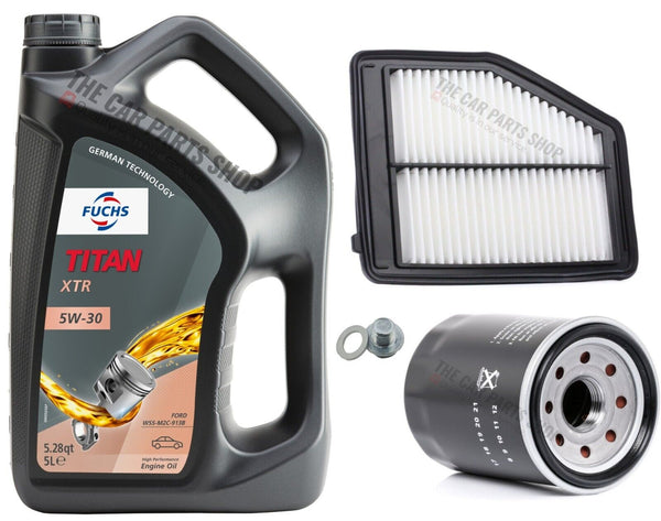 FOR HONDA CIVIC 1.8 I-VTEC EX GT FK27 SERVICE KIT 5L FUCHS XTR & AIR OIL FILTER