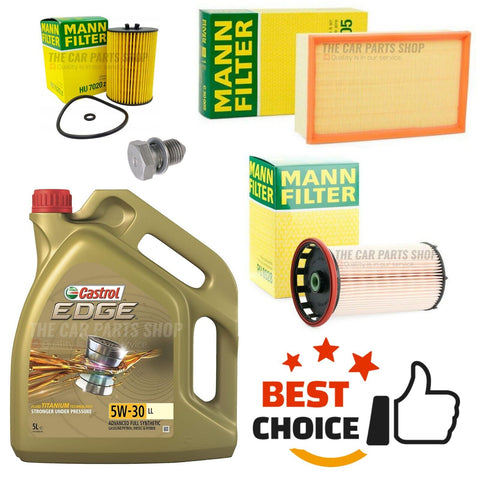 FITS VW GOLF MK7 GTD 2.0 DIESEL 12-16 MANN SERVICE KIT FUEL OIL AIR & CASTROL 5L