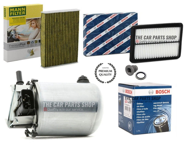 FOR NISSAN QASHQAI 1.5 DCI SERVICE KIT BOSCH AIR OIL FUEL & MANN CARBON CABIN