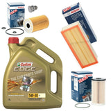 FOR AUDI TT 2.0 TDI BOSCH SERVICE KIT 5L CASTROL & AIR OIL FUEL FILTER KIT