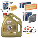 FOR AUDI TT 2.0 TDI BOSCH SERVICE KIT 5L CASTROL + POLLEN AIR OIL SUMP PLUG