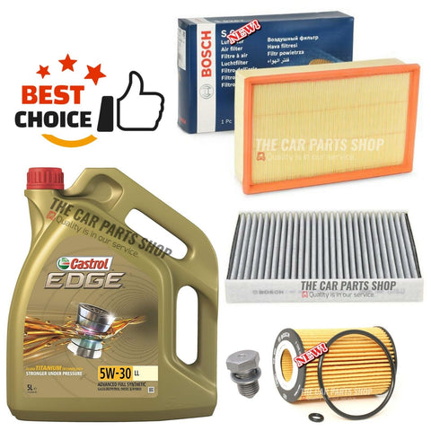 FITS VW TIGUAN TDI MK2 BOSCH SERVICE KIT 5L CASTROL & AIR CABIN OIL FILTER