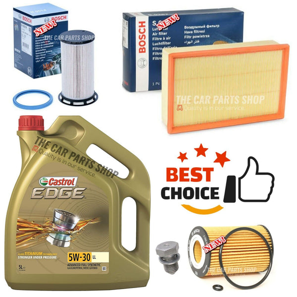 FITS VW TIGUAN TDI MK2 BOSCH SERVICE KIT 5L CASTROL + BOSCH FUEL OIL AIR PACK