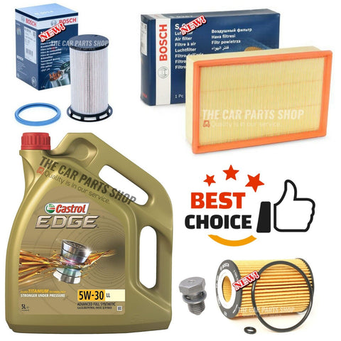 FITS VW TIGUAN TDI MK2 BOSCH SERVICE KIT 5L CASTROL + BOSCH FUEL OIL AIR PACK