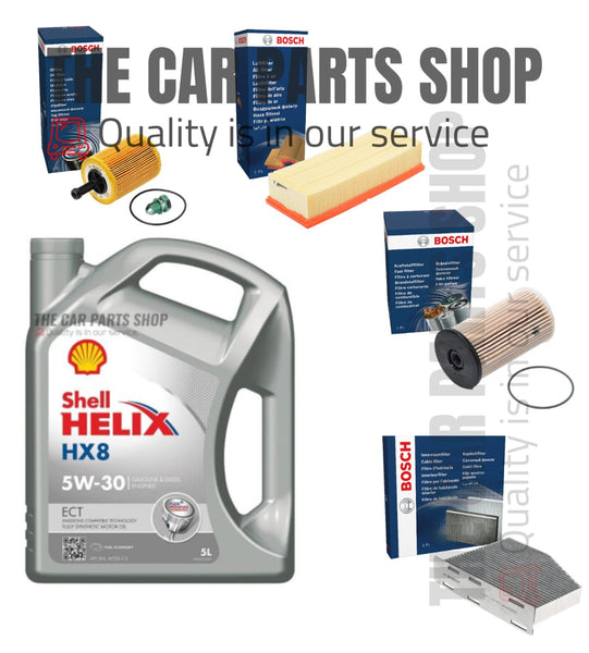 TO FIT SEAT LEON 2.0 TDI  FULL SERVICE KIT WITH SHELL HELIX 5W30 HX8