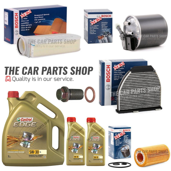 FOR MERCEDES C CLASS E300 BLUETEC W212 FULL BOSCH SERVICE KIT & 7L CASTROL EDGE