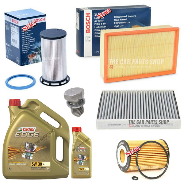 FOR VW TIGUAN 2.0 TD FULL BOSCH SERVICE KIT WITH 6L CASTROL EDGE 5W30