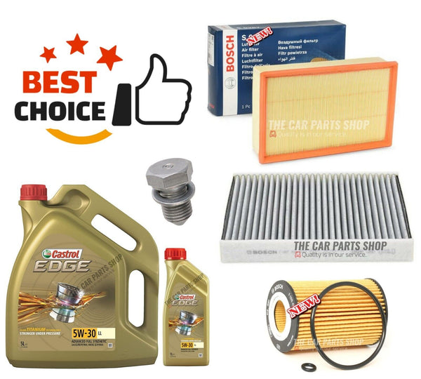 FOR VW TIGUAN 2.0 TDI R-LINE BOSCH SERVICE KIT BOSCH CABIN AIR OIL & CASTROL 6L
