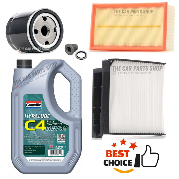 FITS NISSAN NV200 1.5 DCI 2009+ SERVICE KIT  5L C4 5W30 & AIR OIL CABIN KIT