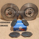FOR VW POLO 1.2 TSI MK5 DRILLED GROOVED FRONT BRAKE DISCS 256MM & PAGID PADS