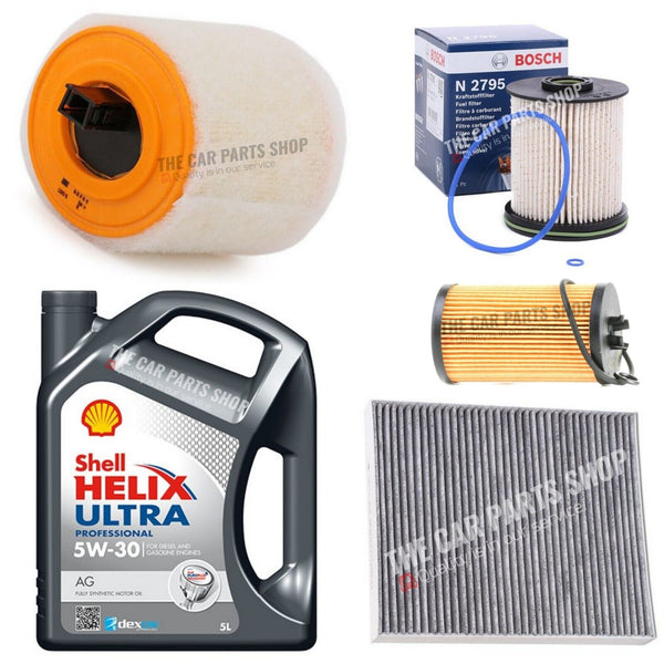 FOR VAUXHALL ASTRA K 1.6 CDTI FULL SERVICE KIT WITH 5 LITRES SHELL AG 5W30 OIL