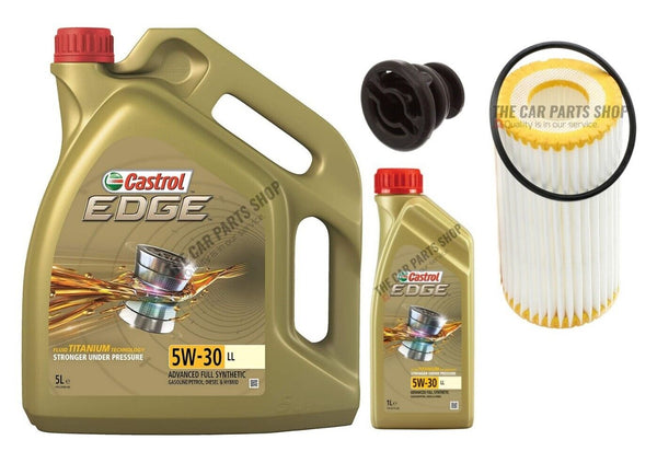 FOR VW ARTEON 2.0 TSI MK1 SERVICE KIT 6L CASTROL EDGE + NEW OIL FILTER & PLUG