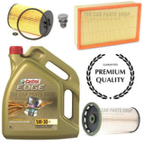 FUEL OIL AIR & 5L CASTROL SERVICE KIT FOR SKODA OCTAVIA 1.6 2.0 TDI MK3 12-20