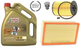 SERVICE KIT FOR SKODA OCTAVIA 1.6 2.0 TDI MK3 12-20 5L CASTROL & AIR OIL FILTER