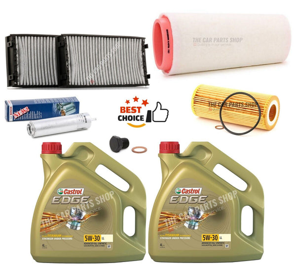 FOR BMW X5 XDRIVE30D 06-13 E70 SERVICE KIT 8L CASTROL & FULL FILTER KIT & PLUG