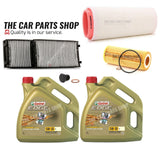 FOR BMW X5 XDRIVE30D 06-13 E70 SERVICE KIT CARBON POLLEN AIR OIL & 8L CASTROL