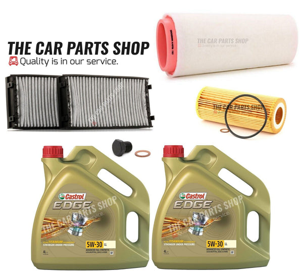 FOR BMW X5 XDRIVE30D 06-13 E70 SERVICE KIT CARBON POLLEN AIR OIL & 8L CASTROL
