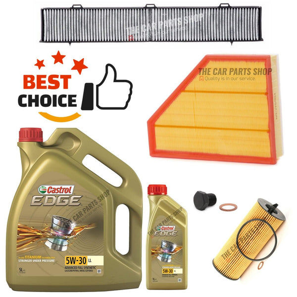 FOR BMW 118D E81 SERVICE KIT 6L CASTROL & AIR OIL CABIN FILTER