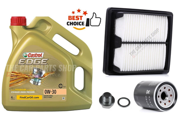 FITS HONDA JAZZ MK2 SERVICE KIT 4L CASTROL 0W30 + NEW AIR OIL FILTER PACKAGE