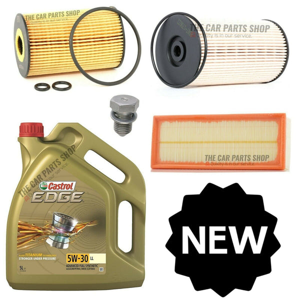 FOR VW GOLF 2.0 TDI MK5 SERVICE KIT 5L CASTROL + FUEL AIR OIL FILTER & NEW PLUG