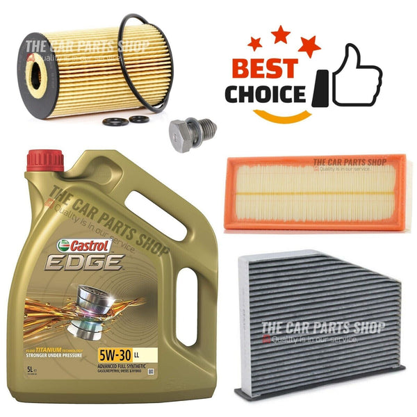 FOR SEAT LEON 1.9 TDI 2.0 TDI 05-12 SERVICE KIT 5L CASTROL & POLLEN AIR OIL KIT