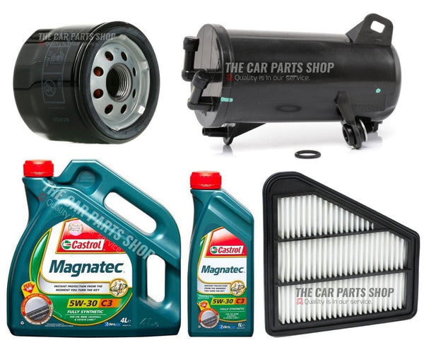TO FIT HONDA CIVIC 1.6 I-DTEC SERVICE KIT 5L CASTROL MAGNATEC & AIR OIL FUEL