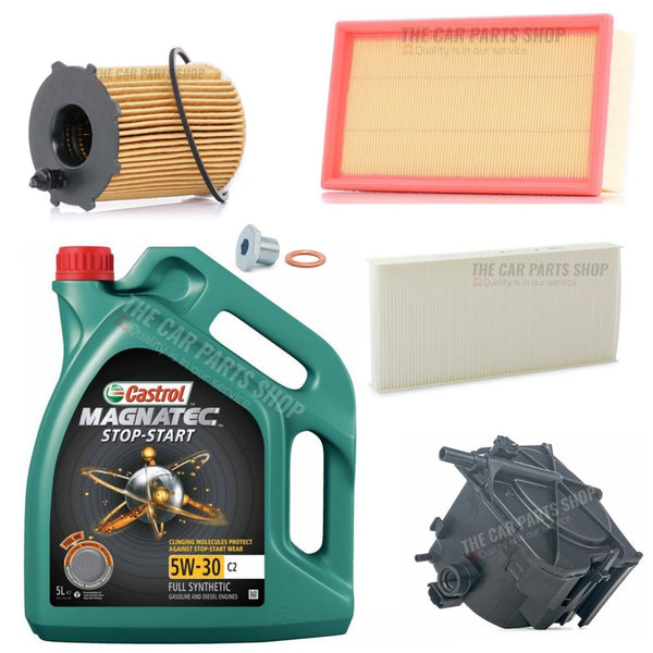 FOR PEUGEOT EXPERT TEPEE 1.6 HDI MK2 FULL SERVICE KIT + 5L CASTROL MAGNATEC C2