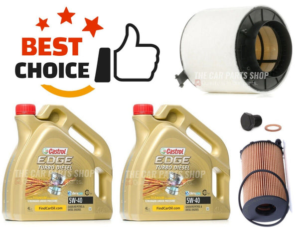 FOR AUDI A5 3.0 TDI COUPE 07-11 SERVICE KIT AIR OIL & 8L CASTROL 5W40 OIL