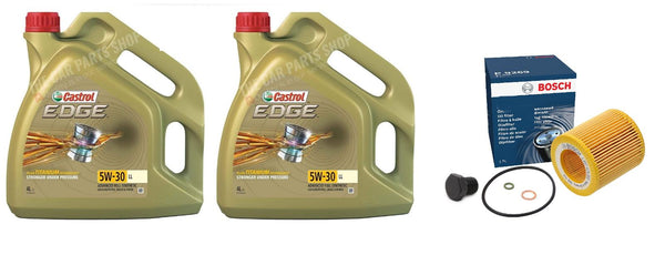 FOR BMW 3 SERIES 3.0 320i OIL FILTER SUMP PLUG & CASTROL OIL