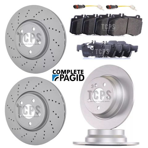 FOR MERCEDES E350 BLUETEC AMG SPORT PAGID FRONT REAR DISCS & PADS & SENSORS