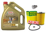 FOR AUDI Q3 2.0 TDI MK1 SERVICE KIT 5 LITRES CASTROL 5W30 & MANN OIL FILTER