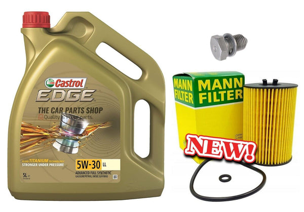 FOR AUDI Q3 2.0 TDI MK1 SERVICE KIT 5 LITRES CASTROL 5W30 & MANN OIL FILTER
