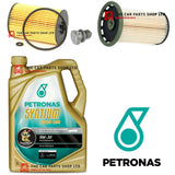 SERVICE KIT FOR GOLF GTD WITH PETRONAS 5W30 OIL WITH OIL AND FUEL FILTER OE