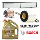 FOR BMW 1 SERIES 116i SPORT E87 SERVICE KIT 5L CASTROL & AIR OIL CABIN FILTER