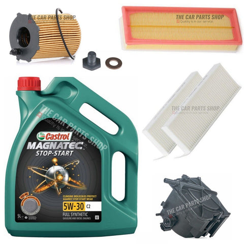 FOR PEUGEOT 5008 1.6 HDI MK1 FULL SERVICE KIT WITH 5L CASTROL MAGNATEC C2 5W30
