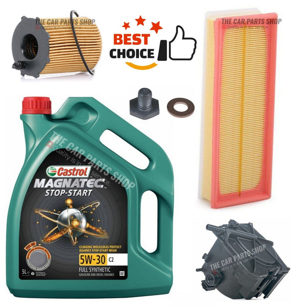 FOR PEUGEOT 5008 1.6 HDI MK1 SERVICE KIT 5L CASTROL MAGNATEC & AIR OIL FUEL
