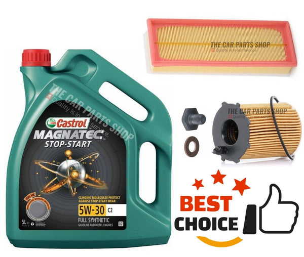 FOR PEUGEOT 5008 1.6 HDI MK1 SERVICE KIT NEW AIR & OIL PLUS CASTROL MAGNATEC 5L